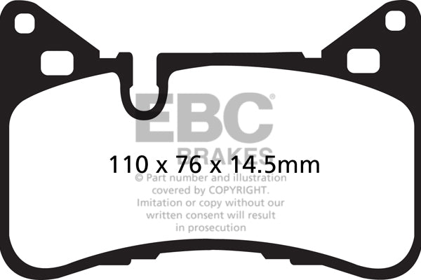 Pastiglie Freno EBC Yellowstuff DP42117R per Mercedes-Benz Classe C (W204), Mercedes-Benz Classe C Estate (S204) e altre