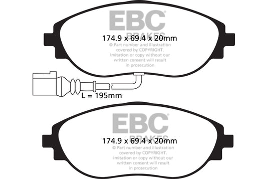 Pastiglie Freno EBC Ultimax DPX2127 per Volkswagen Tiguan (Mk2), Seat Alhambra (7N) e altre