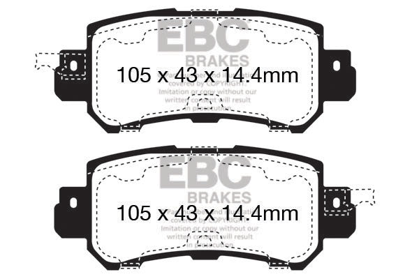 Pastiglie Freno EBC Ultimax DPX2135 per Mazda CX-5 (1st Gen) e Mazda CX-3