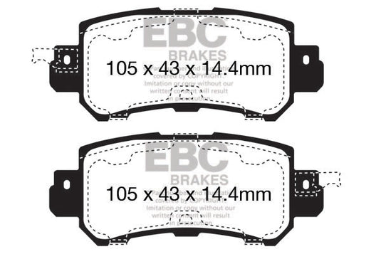 Pastiglie Freno EBC Ultimax DPX2135 per Mazda CX-5 (1st Gen) e Mazda CX-3