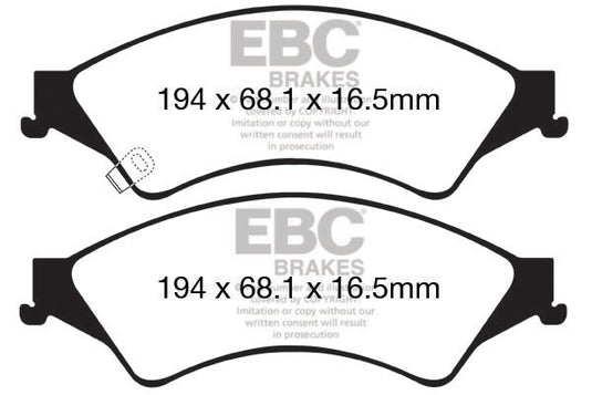 Pastiglie Freno EBC Ultimax DPX2140 per Ford Everest (2nd Gen), Ford Ranger e altre