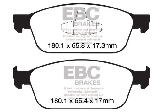 Pastiglie Freno EBC Ultimax DPX2145 per Ford Kuga (Mk2) e Ford Focus (Mk3)