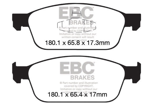 Pastiglie Freno EBC Orangestuff DP92145 per Ford Kuga (Mk2) e Ford Focus (Mk3)