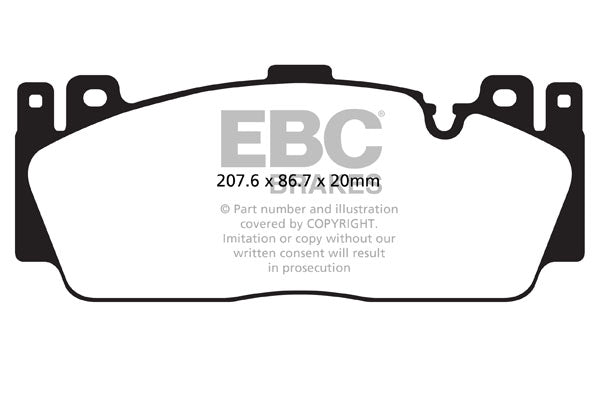 Pastiglie Freno EBC Yellowstuff DP42148R per BMW M5, BMW M6 e altre