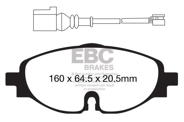 Pastiglie Freno EBC Redstuff DP32150C per Volkswagen Golf (Mk7), Volkswagen Golf Alltrack e altre