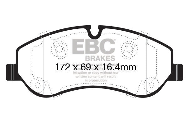 Pastiglie Freno EBC Ultimax DPX2151 per Ford Transit Custom, Ford Tourneo Custom e altre