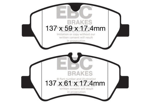 Pastiglie Freno EBC Ultimax DPX2152 per Ford Transit (4th Gen), Ford Transit Custom e altre