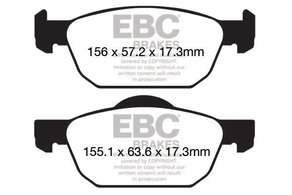 Pastiglie Freno EBC Yellowstuff DP42154R per Honda Civic (9th Gen), Honda Civic (10th Gen) e altre