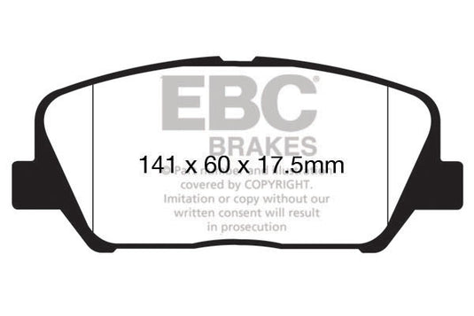 Pastiglie Freno EBC Ultimax DPX2172 per KIA Cee'd (JD), Hyundai i-30 (GD) e altre