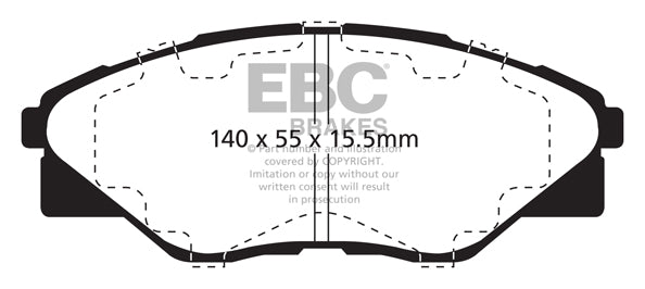 Pastiglie Freno EBC Ultimax DPX2175 per Toyota Hi-Lux (Extra Cab)