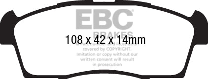 Pastiglie Freno EBC Ultimax DPX2184 per Mitsubishi i-MiEV, Citroen C-Zero e altre