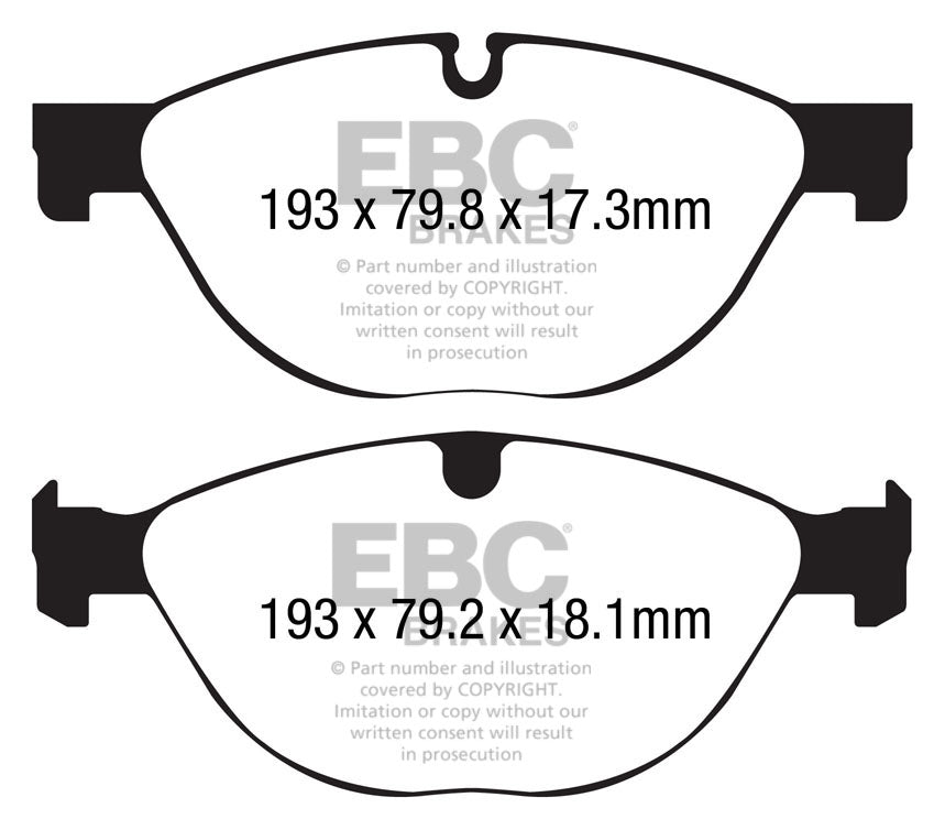 Pastiglie Freno EBC Yellowstuff DP42191R per Jaguar F-Type