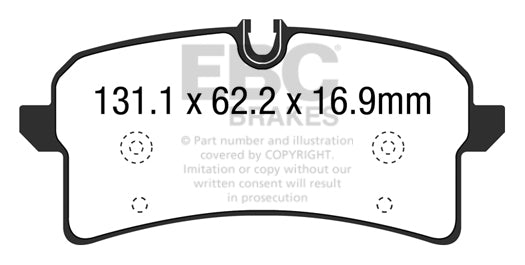 Pastiglie Freno EBC Yellowstuff DP42204R per Porsche Macan (in ghisa dischi Only)_ e Audi RS7 (4G8)