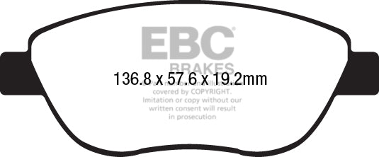 Pastiglie Freno EBC Greenstuff DP22212 per Fiat 500L e Fiat 500L Trekking