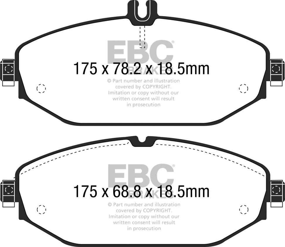 Pastiglie Freno EBC Greenstuff DP22214 per Mercedes-Benz Classe C (W205), Mercedes-Benz Classe C Estate (S205) e altre