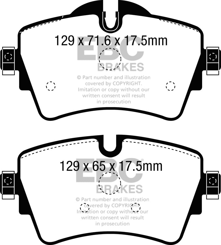 Pastiglie Freno EBC Yellowstuff DP42227R per BMW Serie 2 (F45) Active Tourer, BMW Serie 2 (F46) Gran Tourer e altre