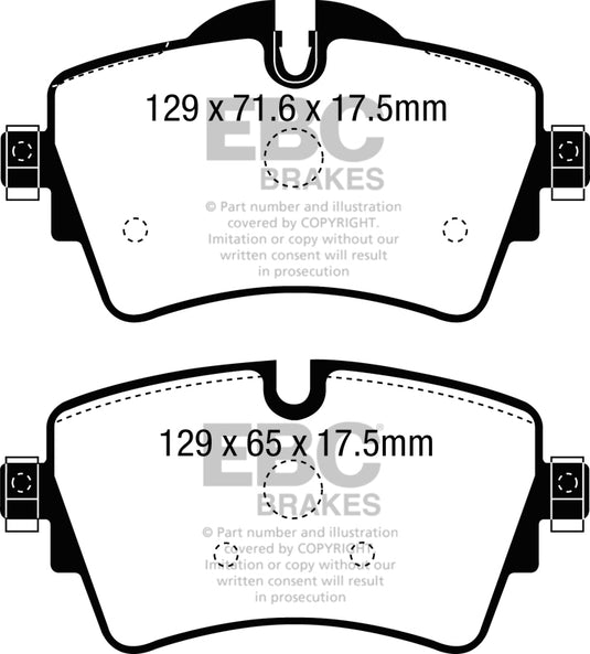 Pastiglie Freno EBC Ultimax DPX2227 per BMW Serie 2 (F45) Active Tourer, BMW Serie 2 (F46) Gran Tourer e altre