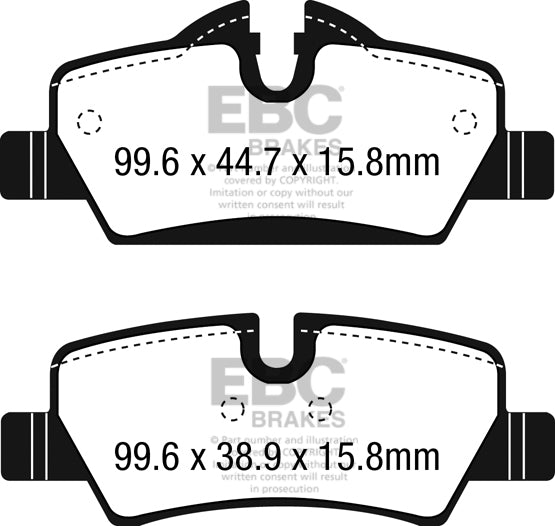 Pastiglie Freno EBC Ultimax DPX2228 per Mini Hatch (3rd Gen)(F55), Mini Hatch (3rd Gen)(F56) e altre