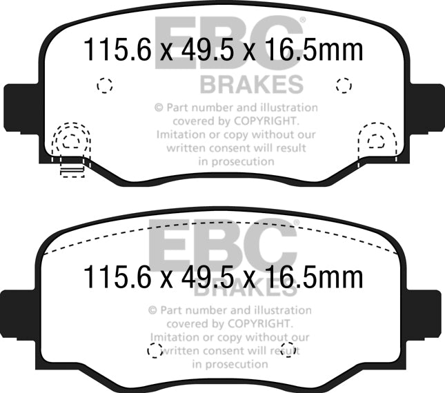 Pastiglie Freno EBC Greenstuff DP22237 per Jeep Renegade e Fiat 500X