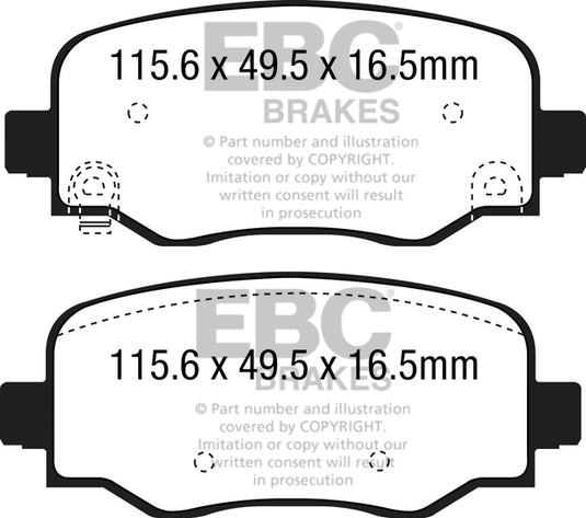 Pastiglie Freno EBC Ultimax DPX2237 per Jeep Renegade e Fiat 500X
