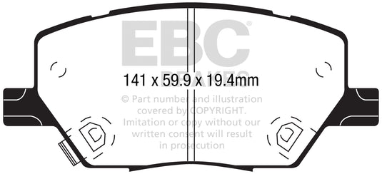Pastiglie Freno EBC Ultimax DPX2239 per Jeep Renegade, Fiat 500X e altre