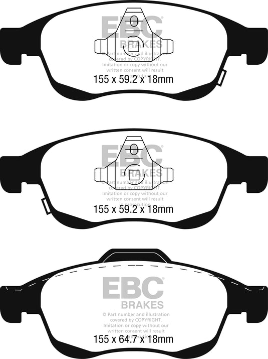 Pastiglie Freno EBC Ultimax DPX2247 per Fiat 500X e Jeep Renegade