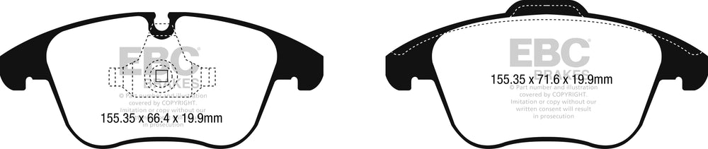 Pastiglie Freno EBC Greenstuff DP22252 per Jaguar XE