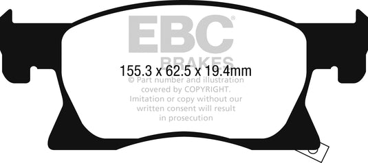 Pastiglie Freno EBC Ultimax DPX2267 per Opel Astra (K) e Vauxhall Astra (K)