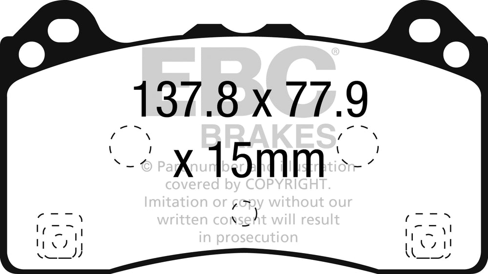 Pastiglie Freno EBC Yellowstuff DP42274R per Ford Focus (Mk3)