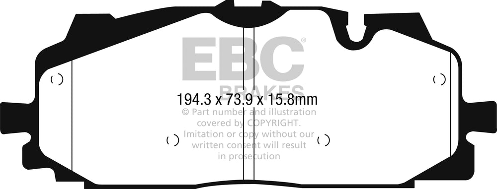 Pastiglie Freno EBC Yellowstuff DP42277R per Audi Q7 (4M), Audi S4 (B9) e altre