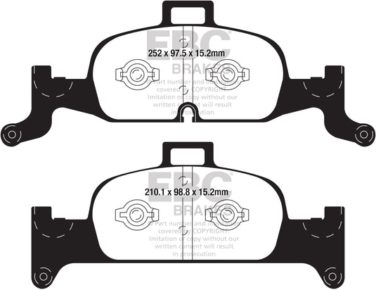 Pastiglie Freno EBC Ultimax DPX2290 per Audi A5 (B9), Audi A4 (B9) e altre