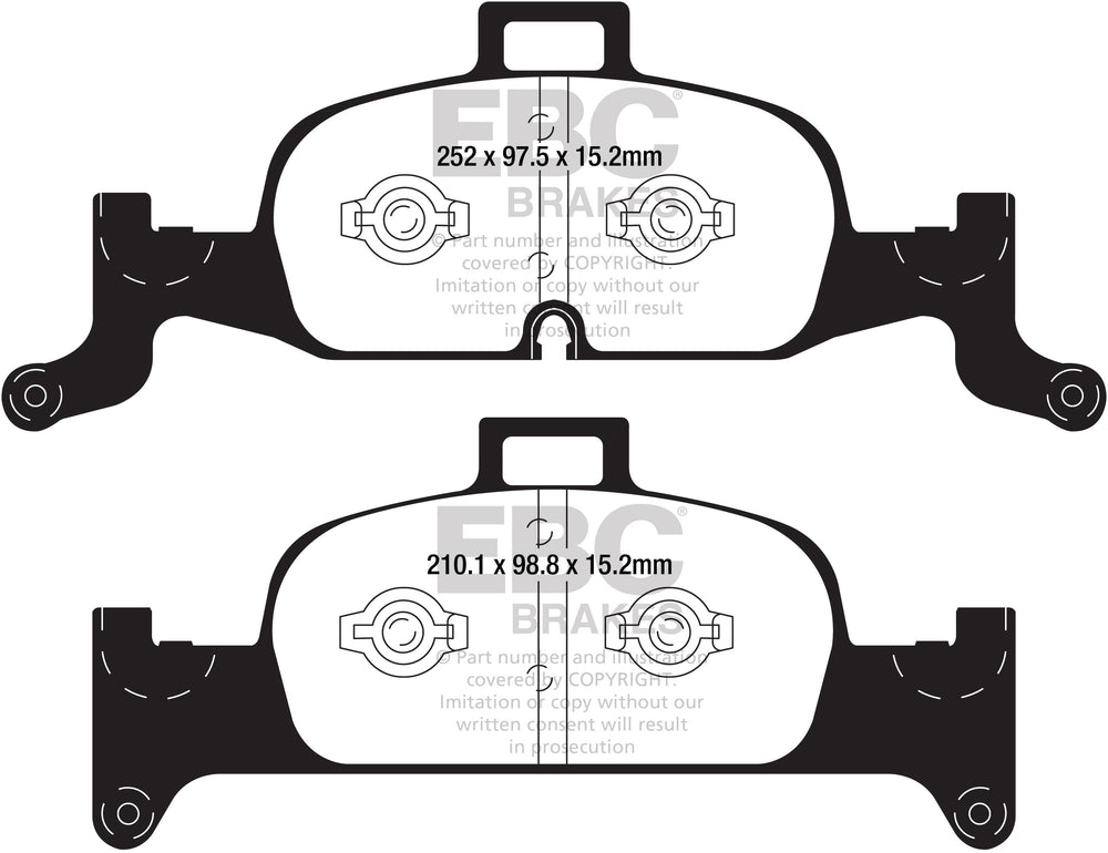 Pastiglie Freno EBC Yellowstuff DP42290R per Audi A5 (B9), Audi A4 (B9) e altre