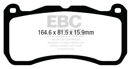Pastiglie Freno EBC Yellowstuff DP43013R per Ford Mustang (5th Generation)