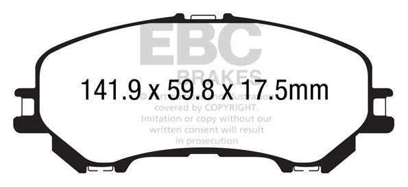 Pastiglie Freno EBC Ultimax DPX3032 per Nissan Qashqai (J11), Renault Kadjar e altre