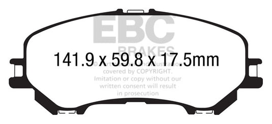 Pastiglie Freno EBC Ultimax DPX3032 per Nissan Qashqai (J11), Renault Kadjar e altre