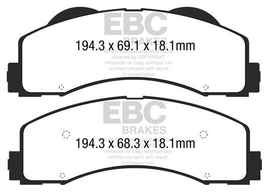 Pastiglie Freno EBC Ultimax DPX3034 per Ford F-150