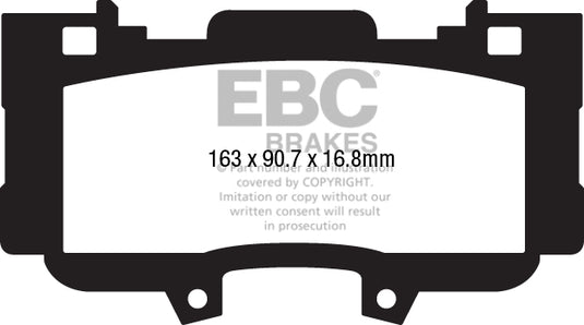 Pastiglie Freno EBC Yellowstuff DP43042R per Ford Mustang (6th Generation)