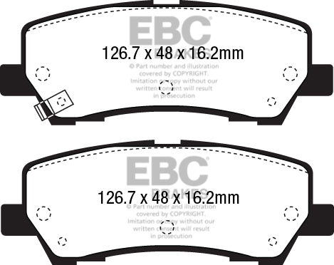 Pastiglie Freno EBC Redstuff DP33043C per Ford Mustang (6th Generation)