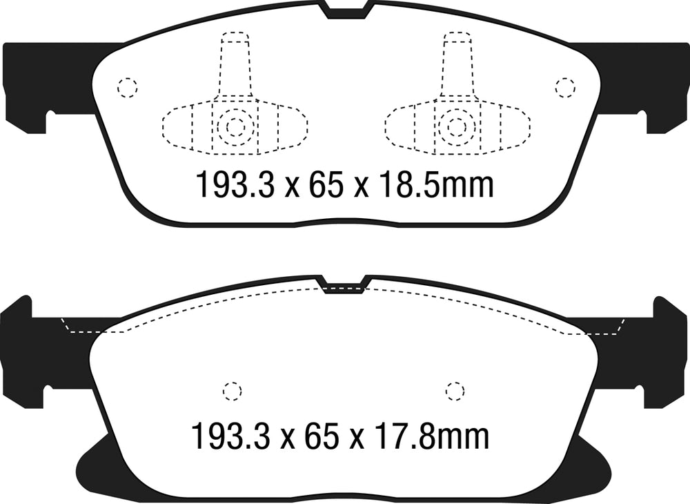 Pastiglie Freno EBC Yellowstuff DP43046R per Ford Galaxy (Mk3), Ford S-Max (Mk2) e altre