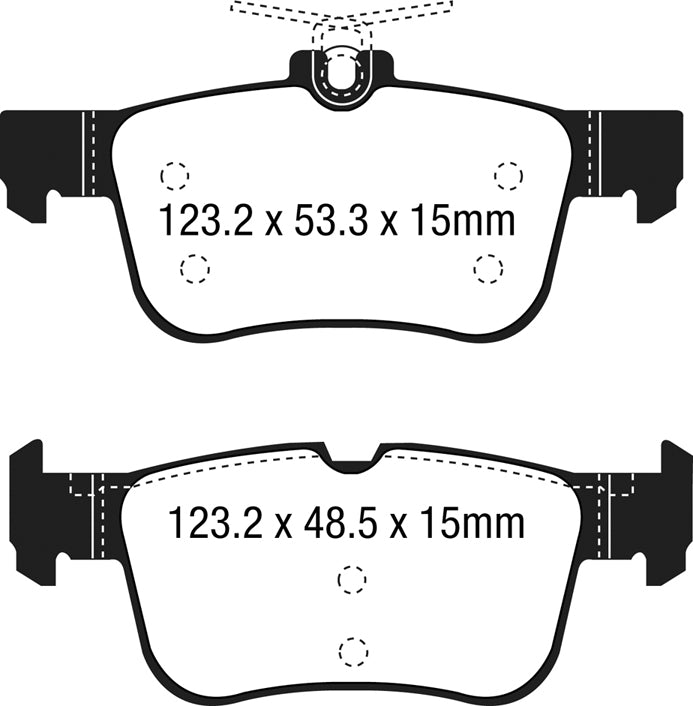 Pastiglie Freno EBC Ultimax DPX3047 per Ford Galaxy (Mk3), Ford S-Max (Mk2) e altre