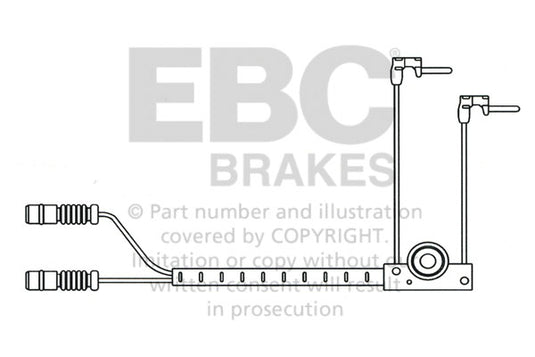 Sensore Usura Pastiglie EBC EFA112 per Mercedes-Benz G-Wagon (W463), Mercedes-Benz G-Wagon (W461) e altre