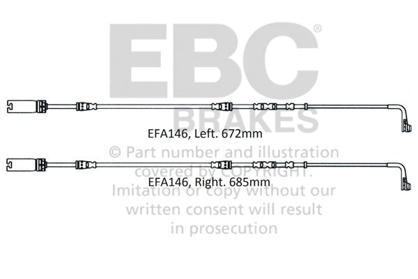 Sensore Usura Pastiglie EBC EFA146 per BMW M3