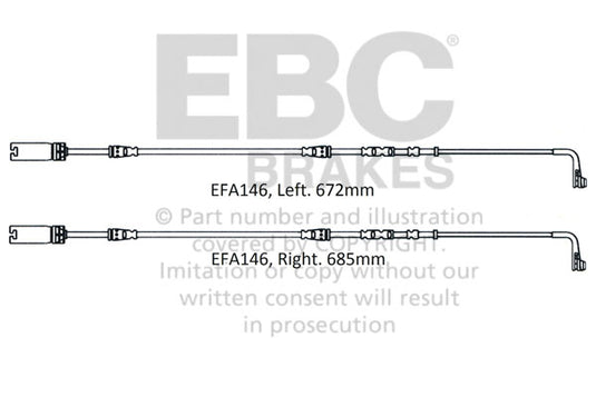 Sensore Usura Pastiglie EBC EFA146 per BMW M3