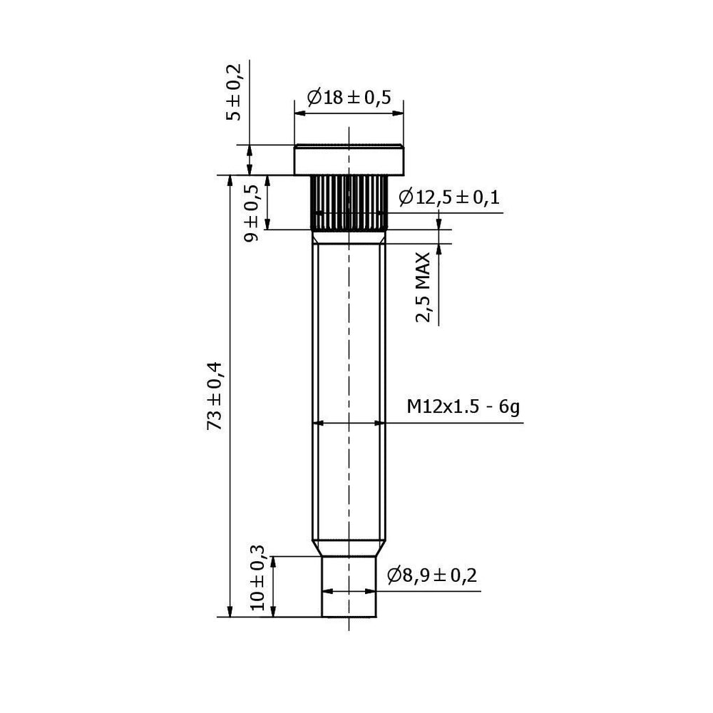 Prigioniero Ruota M12x1.5 - Honda (Lungo, 62 mm)
