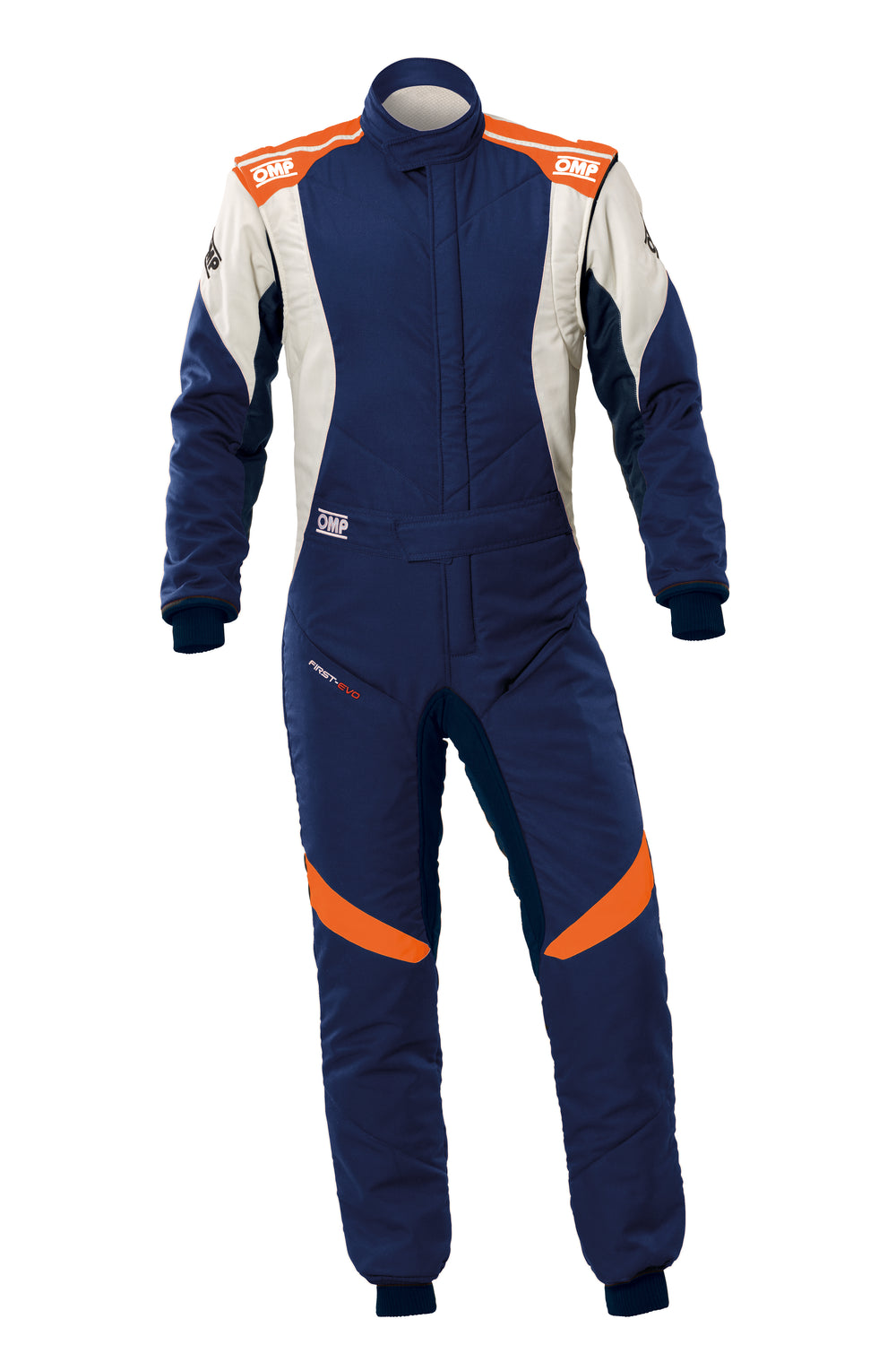 Tuta OMP First EVO Blu Marine / Arancione (FIA 8856-2018)