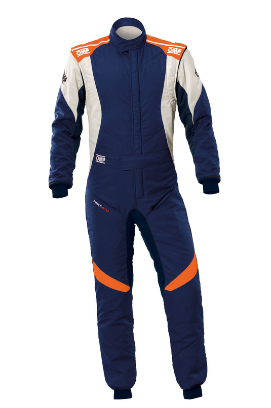 Tuta OMP First EVO Blu Marine / Arancione (FIA 8856-2018)