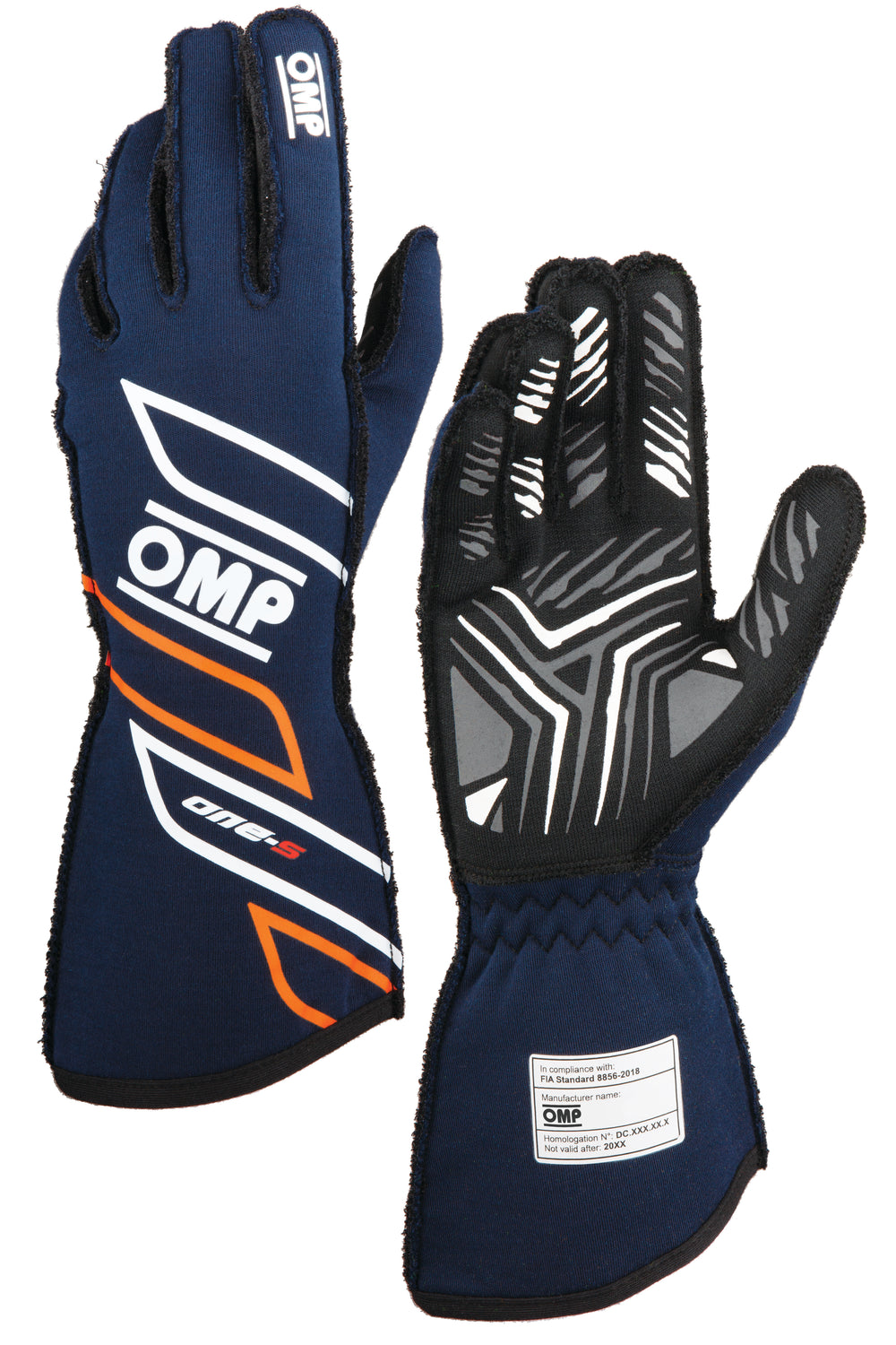 Guanti OMP ONE-S Blu Marine / Arancione Fluo