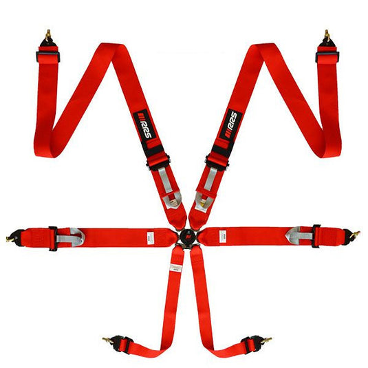 Cinture RRS 6 punti 3 pollici omologata FIA - rosso