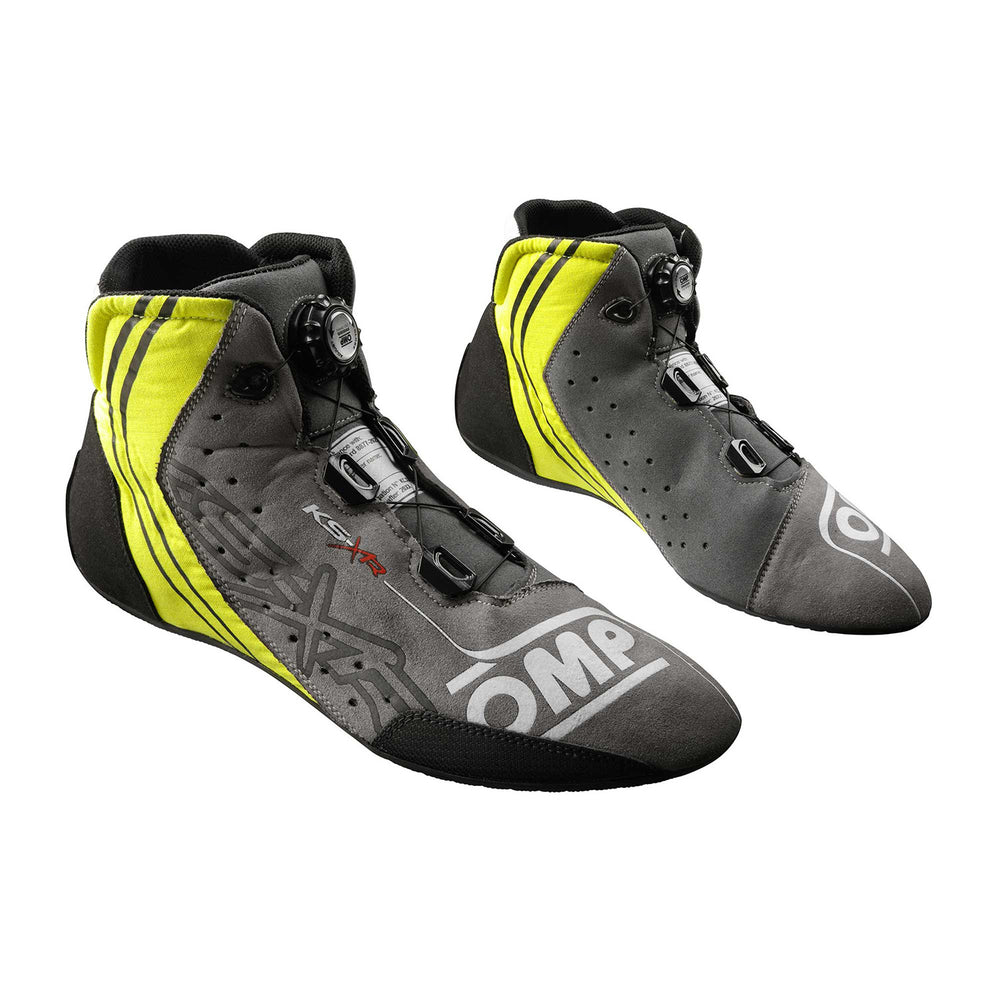 Scarpe Kart OMP KS-X Nero / Grigio / Giallo Fluo