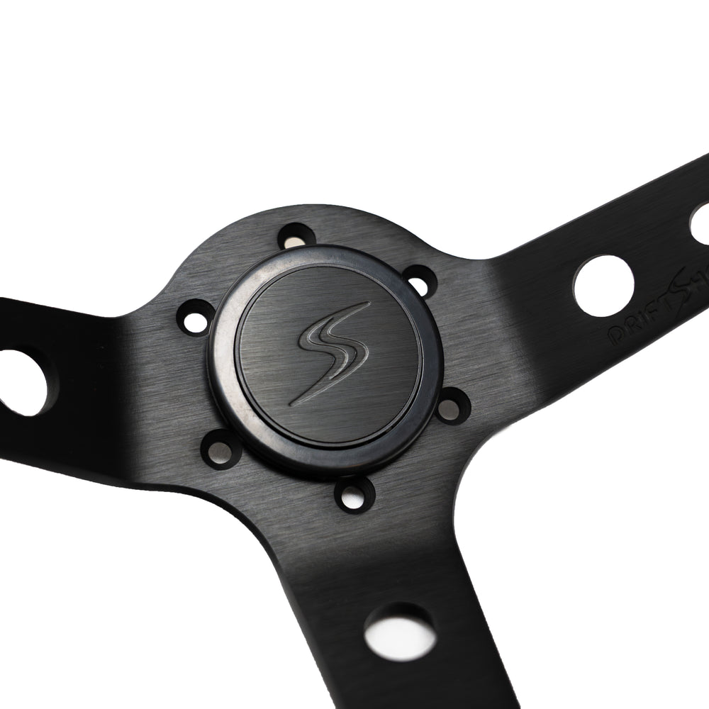 Volante Premium a Calice (90 mm) "Black Edition" in Pelle